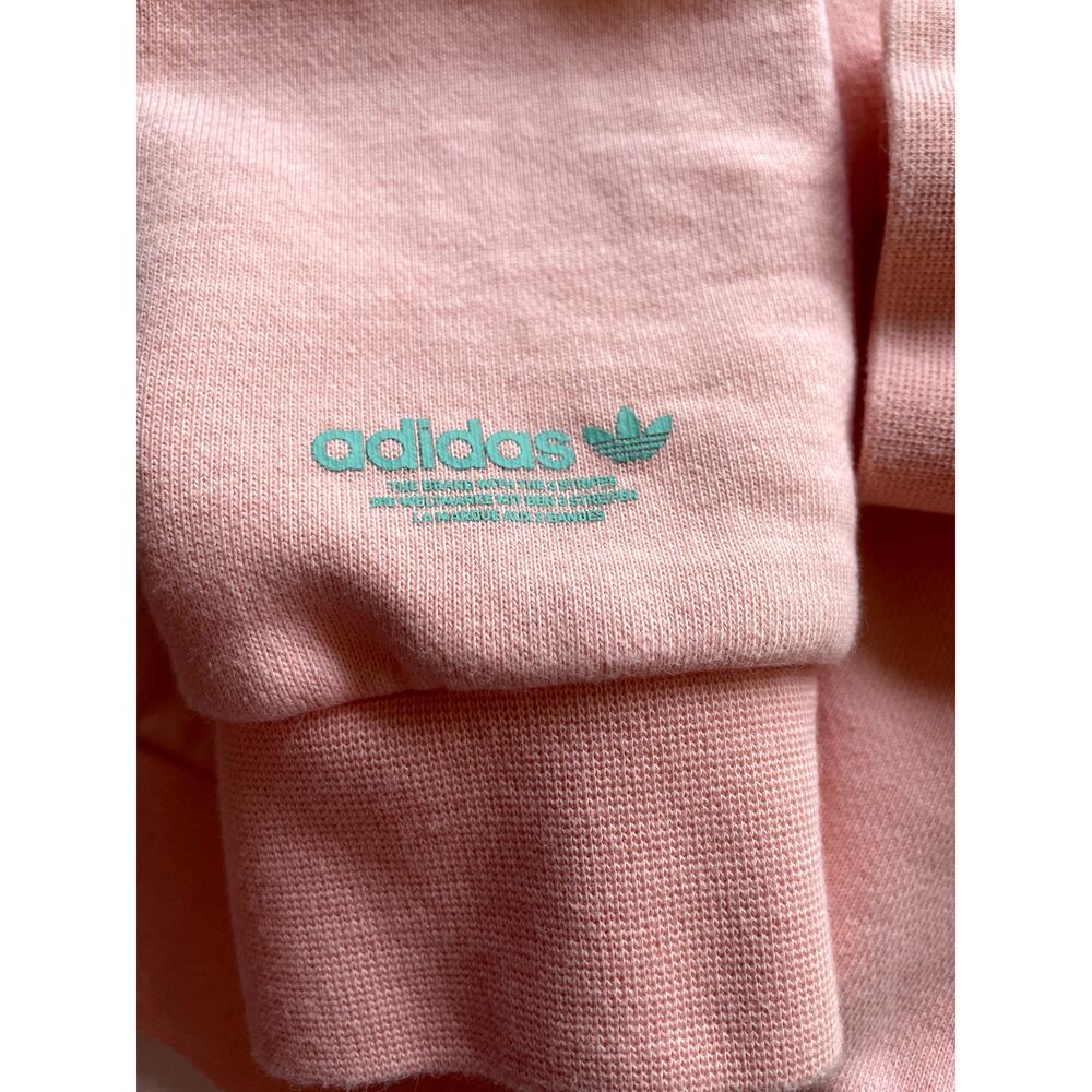 Women's‎ Adidas Originals Peach Pink Orange Funny Dino Casual Hoodie Sweater XS - Picture 7 of 16